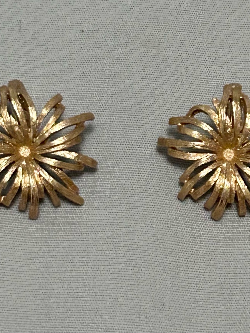 Vintage Monet Gold Floral Clip-On Earrings